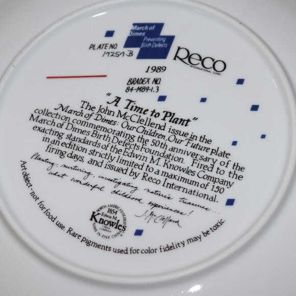 🌿 A Time to Plant · Collector Plate · 1989 - Picture 2 of 7